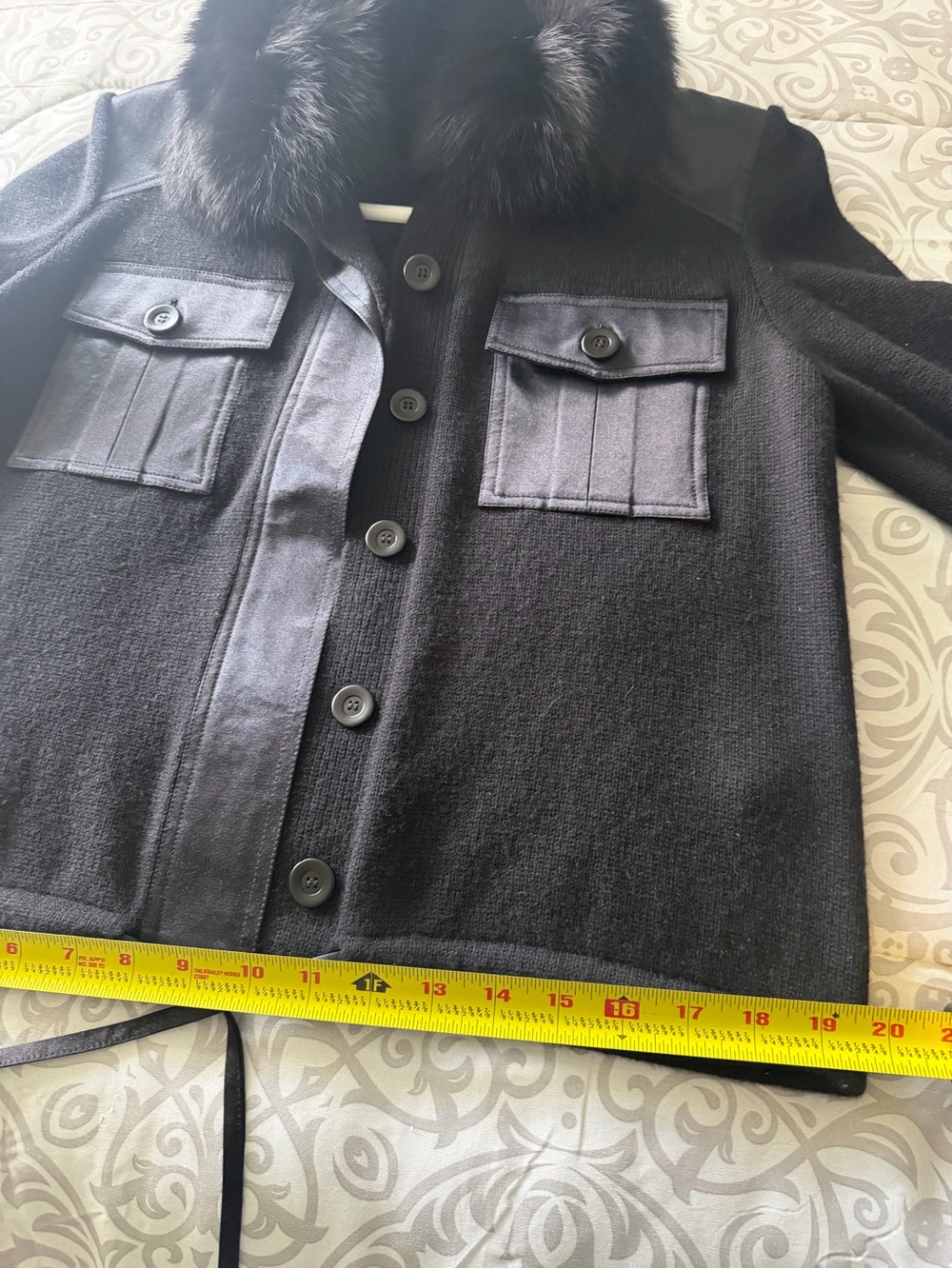 Valentino Knit Trim Sweater With Fur Collar - Picture 10 of 13